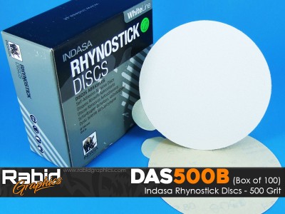 Indasa Rhynostick Discs - 500 Grit - Box of 100