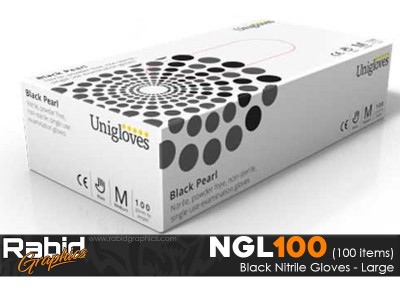 Black Nitrile Gloves - Large (Pack of 100)
