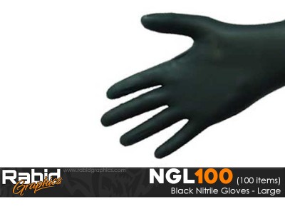 Black Nitrile Gloves - Large (Pack of 100)