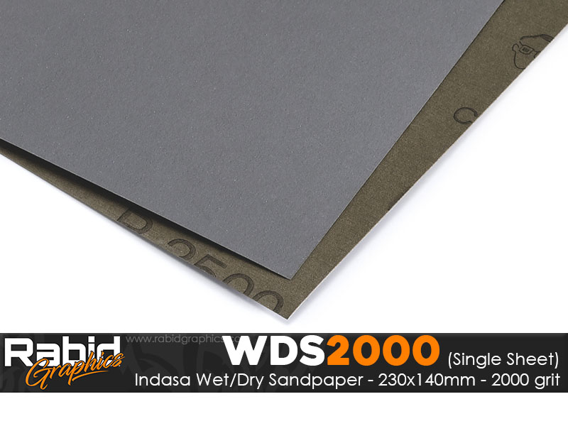 P2000 Indasa Rhynowet Wet/Dry Paper - Single Sheet - 230mm x 140mm