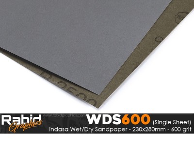 P600 Indasa Rhynowet Wet/Dry Paper - Single Sheet - 230mm x 280mm