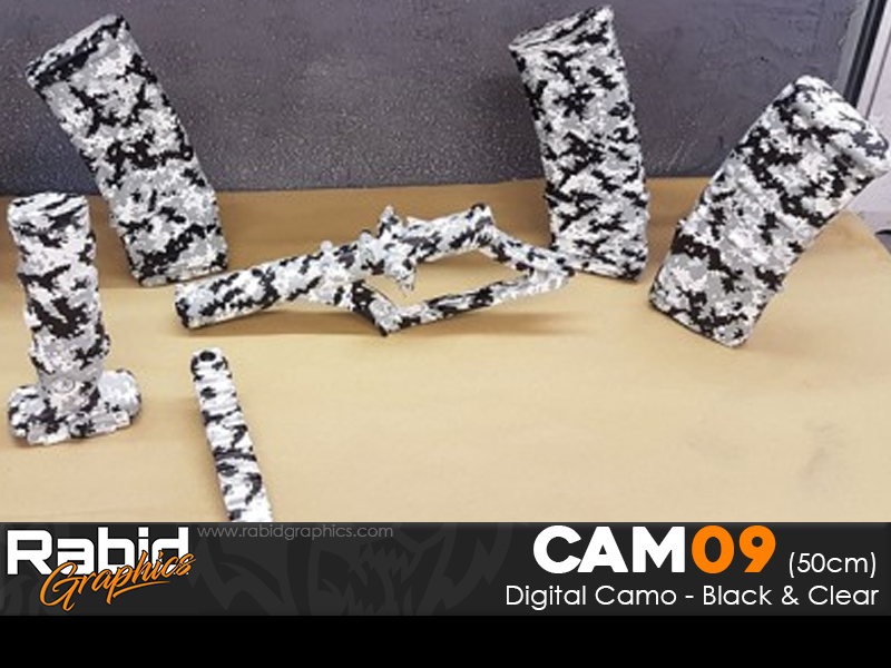 Digital Camo - Black & Clear (50cm)