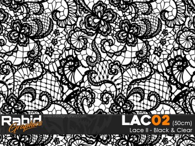 Lace II - Black and Clear (50cm)