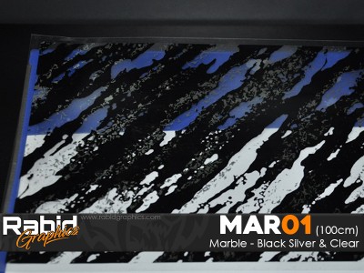 Marble - Black, Clear & Silver (100cm)