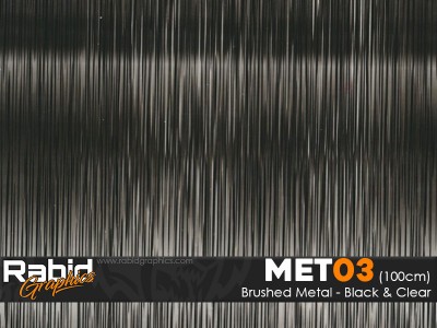Brushed Metal - Black & Clear (100cm)