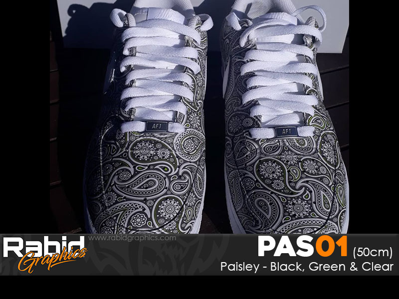 Paisley - Black, Green & Clear (50cm)