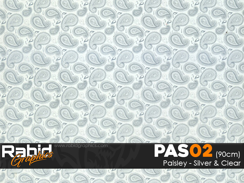 Paisley - Silver & Clear (90cm)