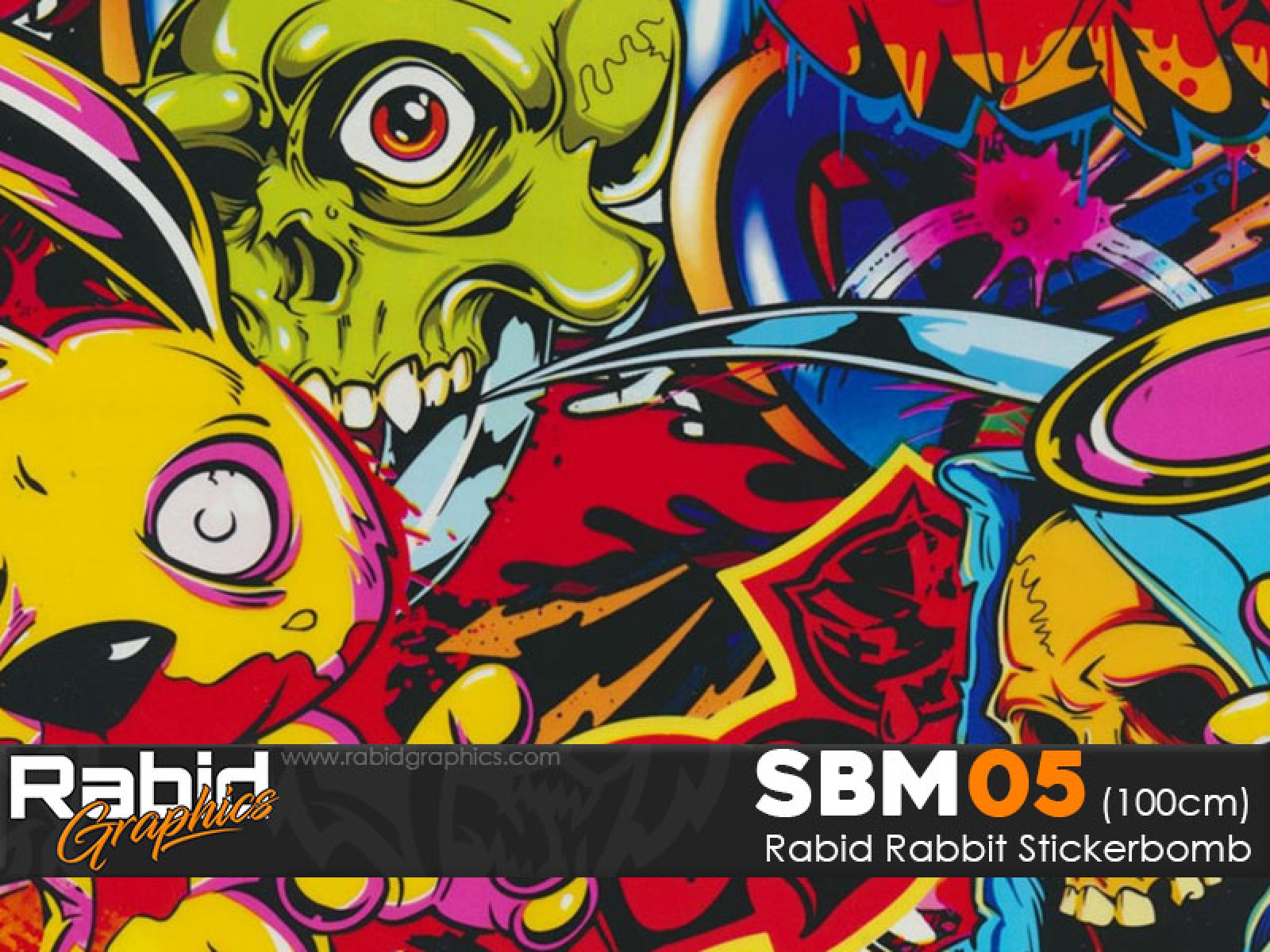 Rabid Rabbit Stickerbomb Hydrographics Film - Rabid Graphics Ltd