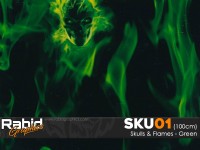 Skulls & Flames - Green (100cm)