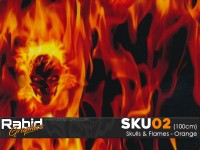 Skulls & Flames - Orange (100cm)