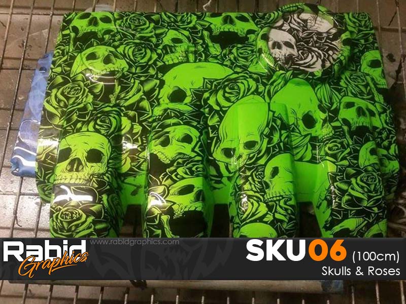 Hydrographic Film Skulls And Roses 3  Hydro Dipping Hydrographics Rolled 100 CM 