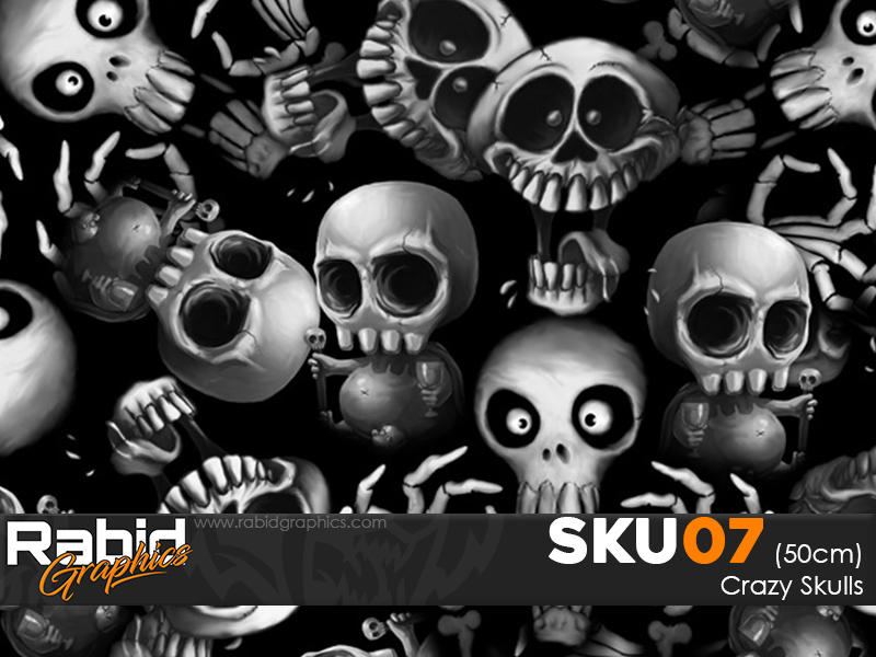 Skull Duggary Skulls Hydrographics Film Big Brain Hydro 50 cm 3 m 10 ft 