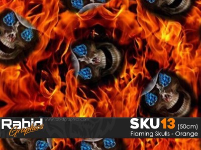 Flaming Skulls - Orange (50cm)
