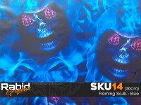 Flaming Skulls - Blue (50cm)