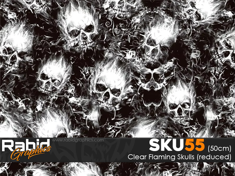 Clear Flaming Skulls - Reduced (50cm)