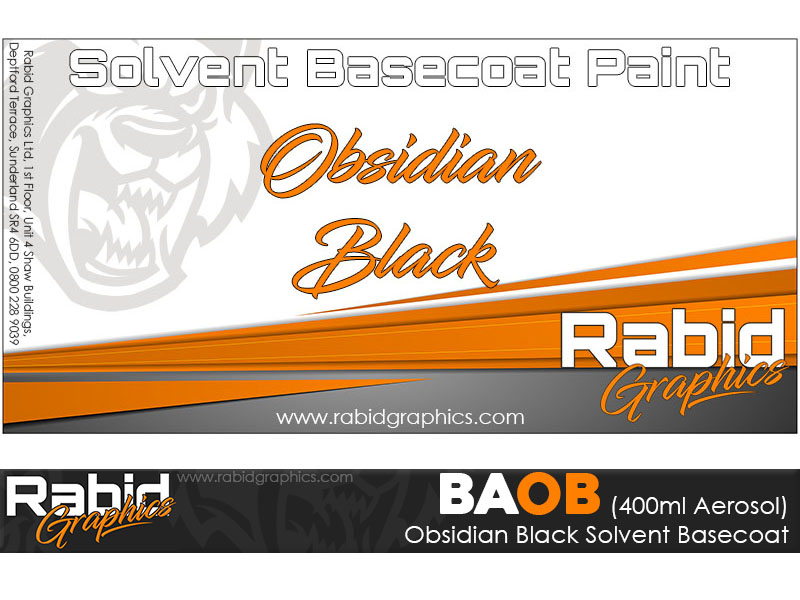 Obsidian Black Solvent Basecoat Aerosol (400ml)