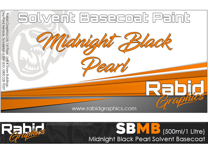 Midnight Black Pearl Solvent Basecoat (500ml/1 Litre)